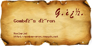 Gombás Áron névjegykártya